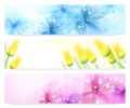 Spring banners. Vector flowers background. Royalty Free Stock Photo