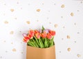 Spring beautiful tulip flowers on soft pastel background Royalty Free Stock Photo