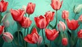 Spring beauty tulip colorful garden flower flora fresh green blossom nature Royalty Free Stock Photo