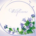 Spring beige background with flowers bells Royalty Free Stock Photo