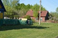 Spring in the Belarusian village. Spring. Grass.