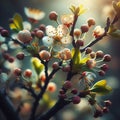 Spring Berries Delicate blossoms and young berries emerging in s Royalty Free Stock Photo