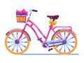 Spring Bike with Bow and Tulip Basket
