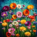 Colorful tulip flowers blooming in the garden. Spring background Royalty Free Stock Photo