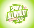Spring blowout sale, mega discounts banner design