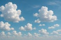 Spring blue sky with cotton like clouds Royalty Free Stock Photo