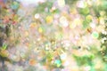 spring bokeh abstract blurred yellow cyan background, sun glare background Royalty Free Stock Photo