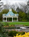 Spring Botanical Garden with Victorian Gazebo Royalty Free Stock Photo