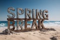 Spring Break Beach Signboard Advertisement Royalty Free Stock Photo