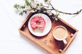 Spring breakfast in bed