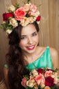 Spring bright bride in mint dress Royalty Free Stock Photo