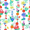 Spring bright floral seamless pattern
