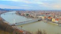 Spring Budapest, skyline panorama, dusk, Danube, bridges across the river Royalty Free Stock Photo