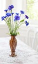 Spring bunch blue flower on table