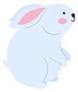 Spring bunny. Joyful happy animal. Sitting rabbit