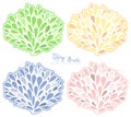 Spring Bush vector collection. Colored silhouette. Royalty Free Stock Photo