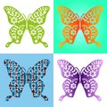 Spring butterfly color composition. Illustration layered for easy manipulation and custom coloring.