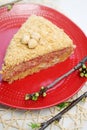 Spring cake with strawberry jam Royalty Free Stock Photo