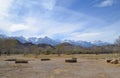Spring in California: View of Mount Whitney in the Sierra Nevada Mountains and the Alabama Hills from Owens Valley