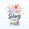 Spring card with maison jar