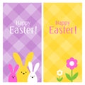 Spring celebration Easter banner. Easter bunny family.