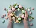 Spring celebration with a handmade Easter Royalty Free Stock Photo