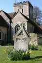 Spring in a churchyard