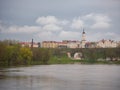Spring in the city of Mogilev embankment overlooking the old city Royalty Free Stock Photo