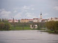 Spring in the city of Mogilev embankment overlooking the old city Royalty Free Stock Photo