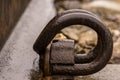 A spring (clasp, latch) securing the rail to the sleeper wet from rain.