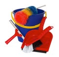 Spring cleaning equipment with bucket, brush and shovel incluided