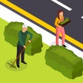 Spring Cleaning Isometric Composition