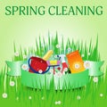 Spring cleaning. Poster template for services. Vector