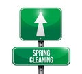 Spring cleaning road sign illustration design Royalty Free Stock Photo