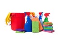 Spring Cleaning Supplies Royalty Free Stock Photo