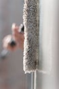 Spring-cleaning. Wash the windows manually. Royalty Free Stock Photo