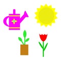 Spring clipart. Flat vector design. Royalty Free Stock Photo