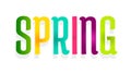 Spring. Colorful word banner