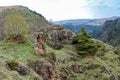 Spring comes in the mountains in the Caucasus.