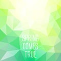 'Spring comes true' abstract polygonal background. Can be used f