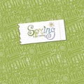 Spring is coming.Garden Tools,plants pattern background Royalty Free Stock Photo