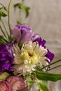 Spring concept. Flower arranagement in vintage vase