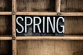 Spring Concept Metal Letterpress Word in Drawer