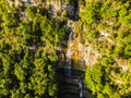 Spring in Coromina waterfall in La Vall D En Bas, La Garrotxa, Girona, Spain