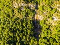 Spring in Coromina waterfall in La Vall D En Bas, La Garrotxa, Girona, Spain Royalty Free Stock Photo