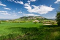 Spring countryside with blue sky and clouds - Palava hills, Czech Republic