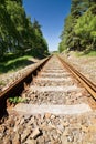 Spring countryside with railway Royalty Free Stock Photo