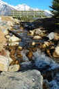 Spring creek and bridge Royalty Free Stock Photo