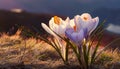 Spring Crocus (Crocus albiflorus) flower Royalty Free Stock Photo
