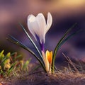 Spring Crocus (Crocus albiflorus) flower Royalty Free Stock Photo